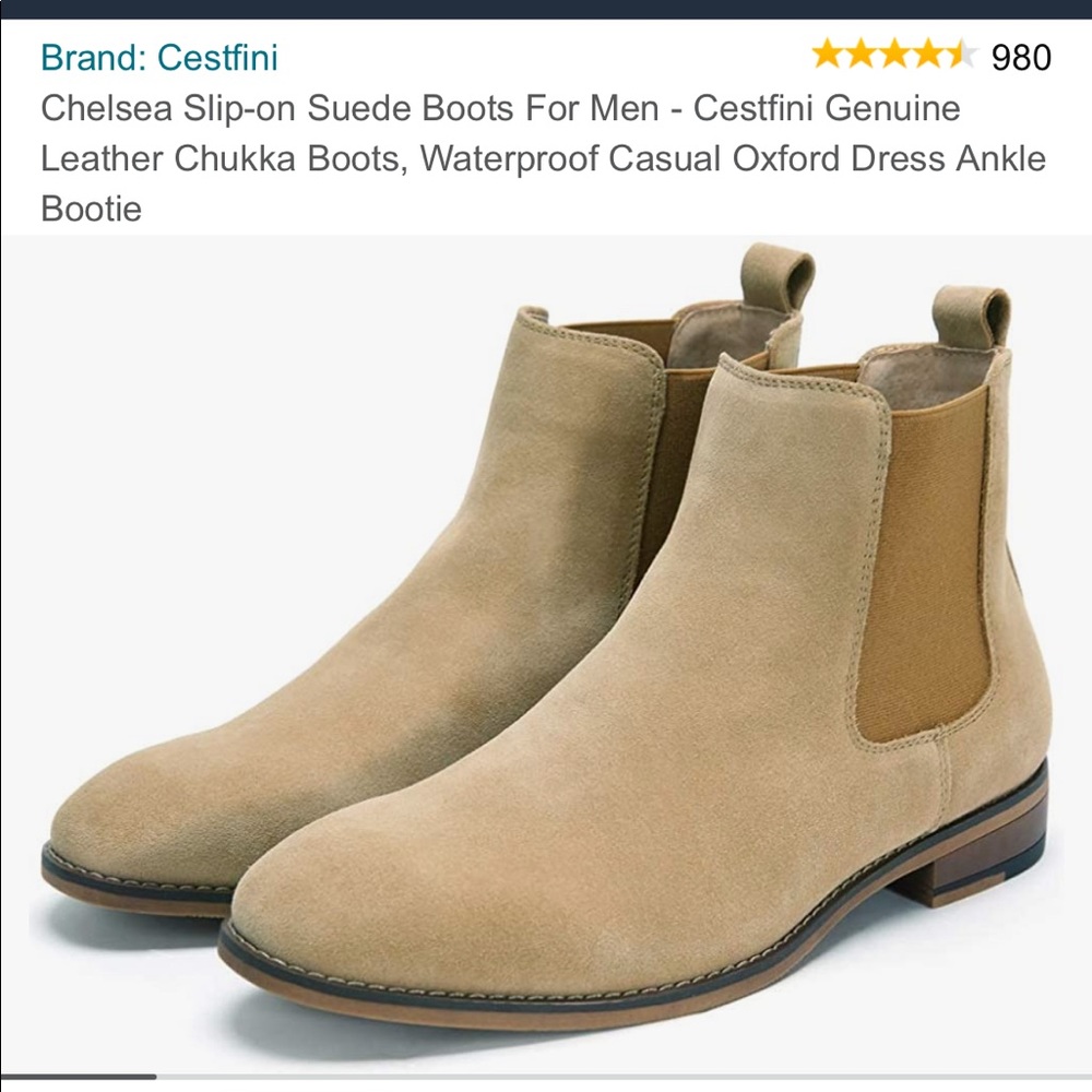 Cestfini Chelsea Slip-on Suede Boots For Men